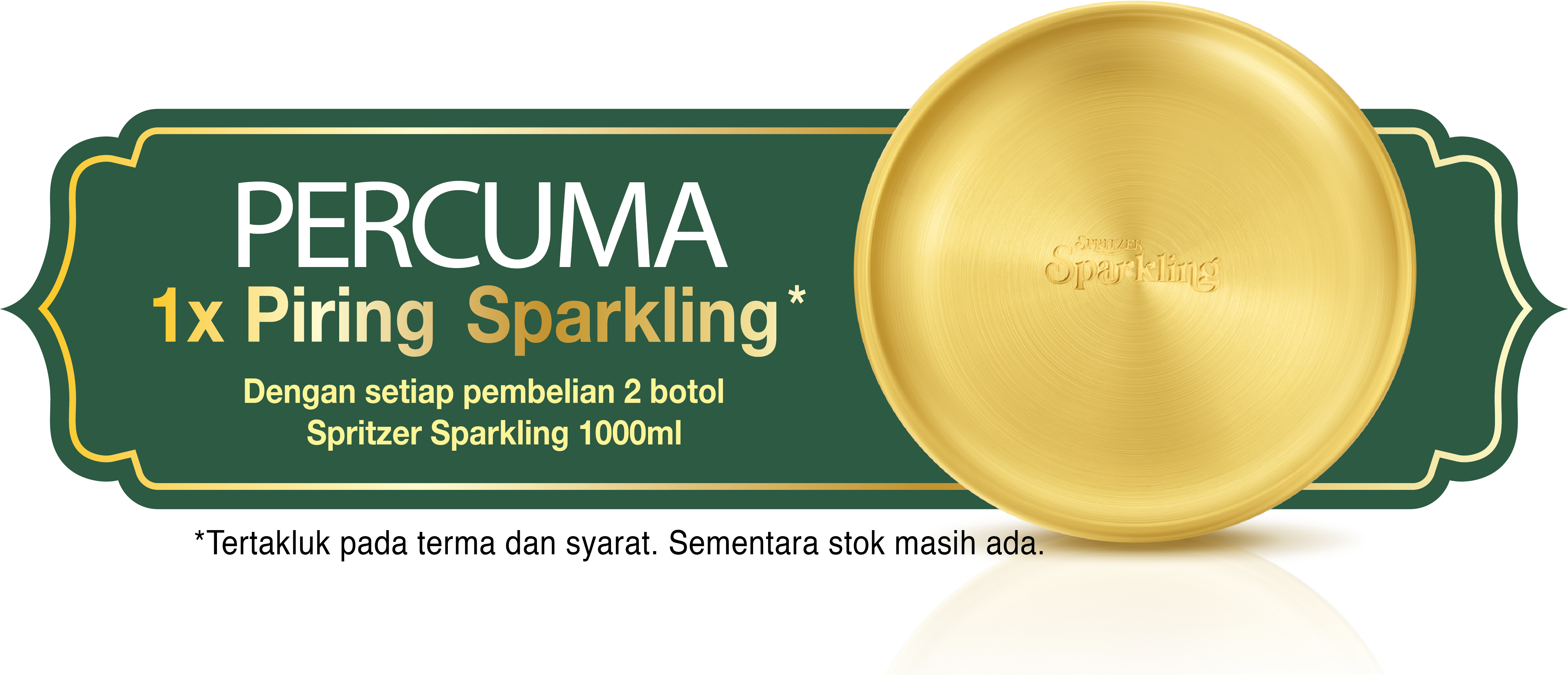 Percuma 1X Piring Sparkling Dengan setiap pembelian 2 botol spritzer sparkling